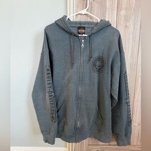 Harley-Davidson Charcoal Zip-Up Men's Sweater, Germany logo